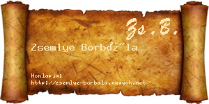 Zsemlye Borbála névjegykártya